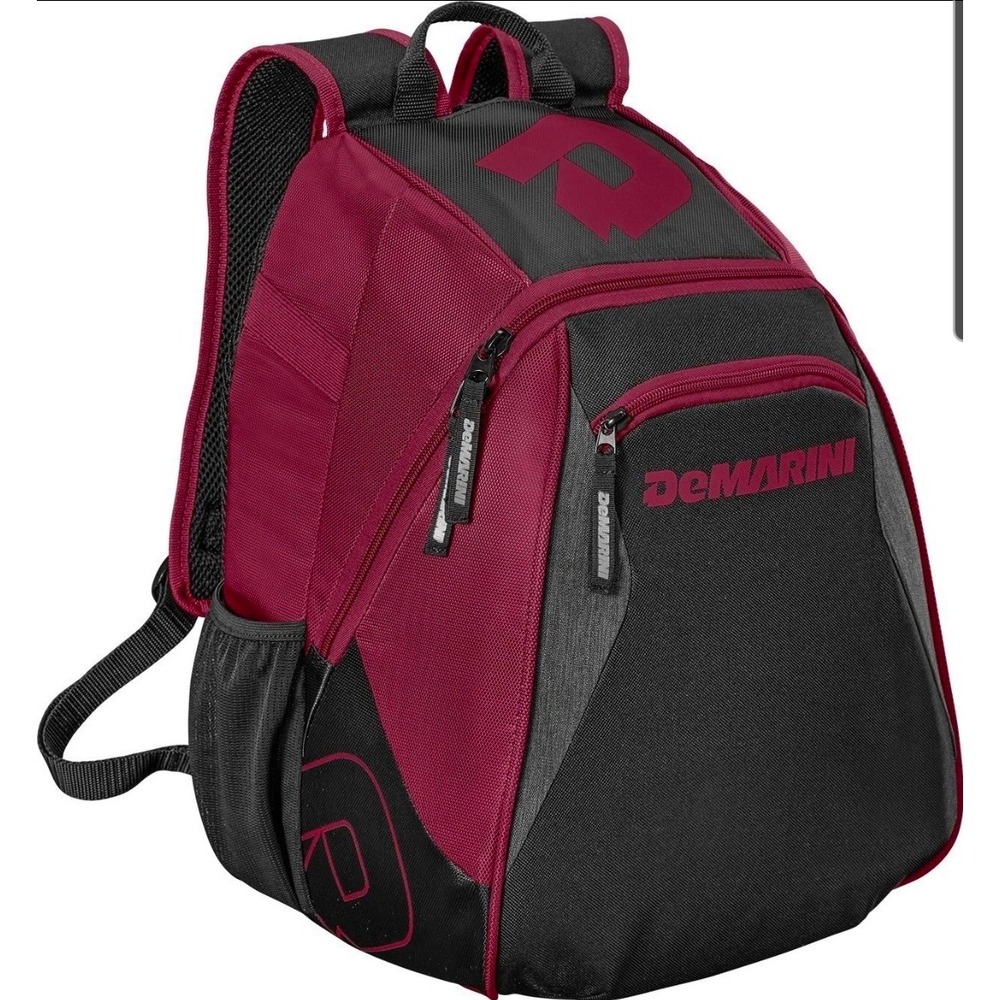 DeMarini Voodoo Junior Baseball Softball Backpack Maroon Black Equipment Bag New